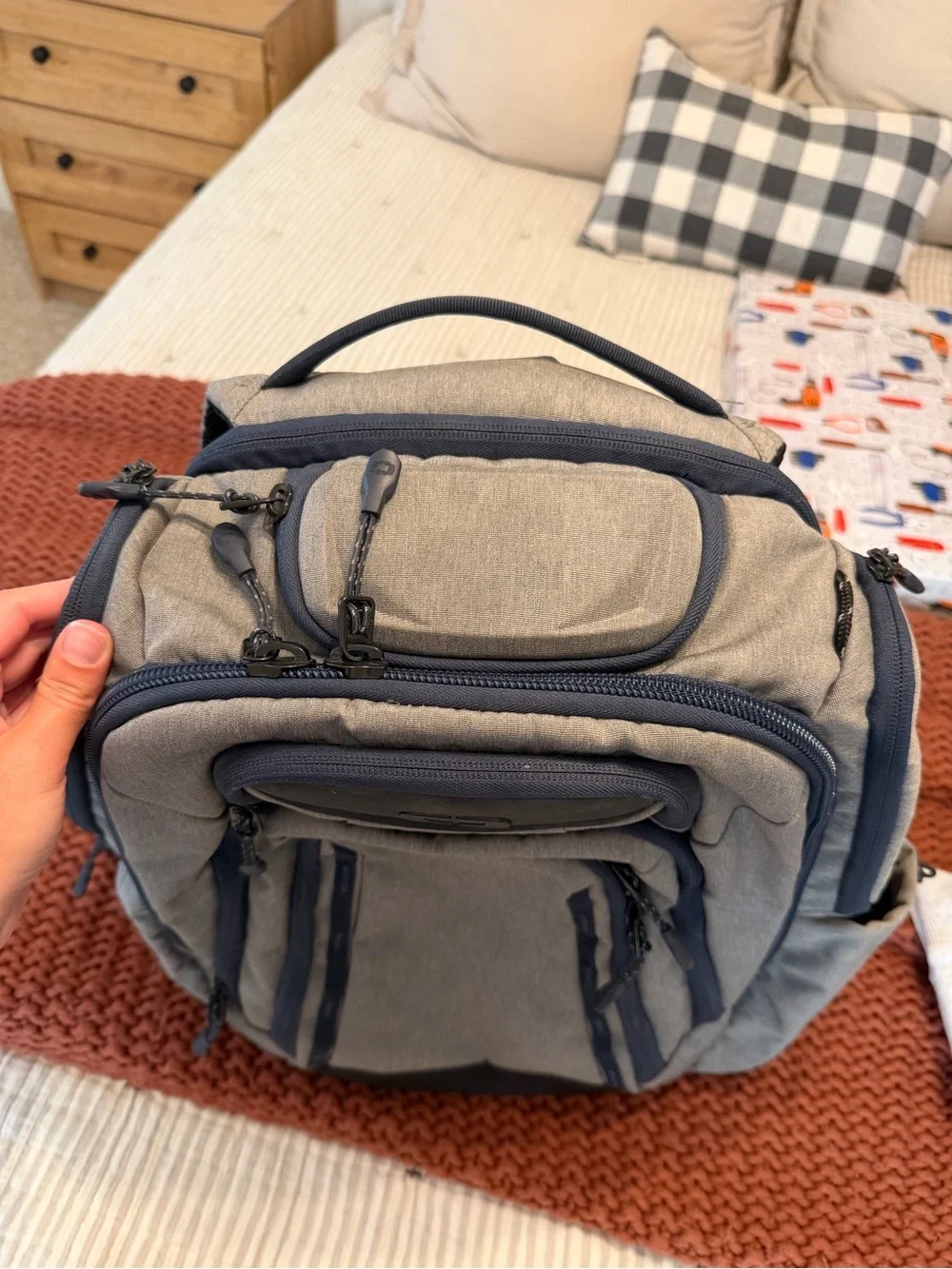 Ogio Grey and Navy Men's Backpack - Durable Everyday Laptop Bag